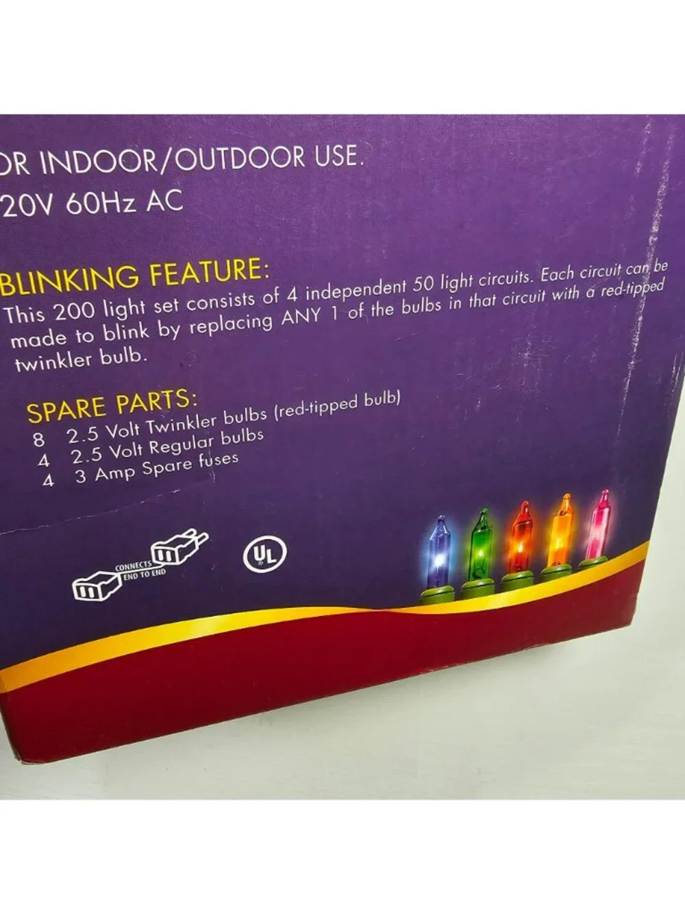 Holiday Time 400ct Multi-Color String Light Set w/ Green Wire 104ft In/Outdoor
